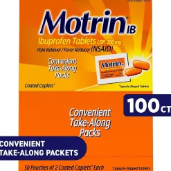 IB Ibuprofen Tablets, 200 mg, 2 Tablets/Packet, 50 Packets/Box (447419)<Motrin Sale