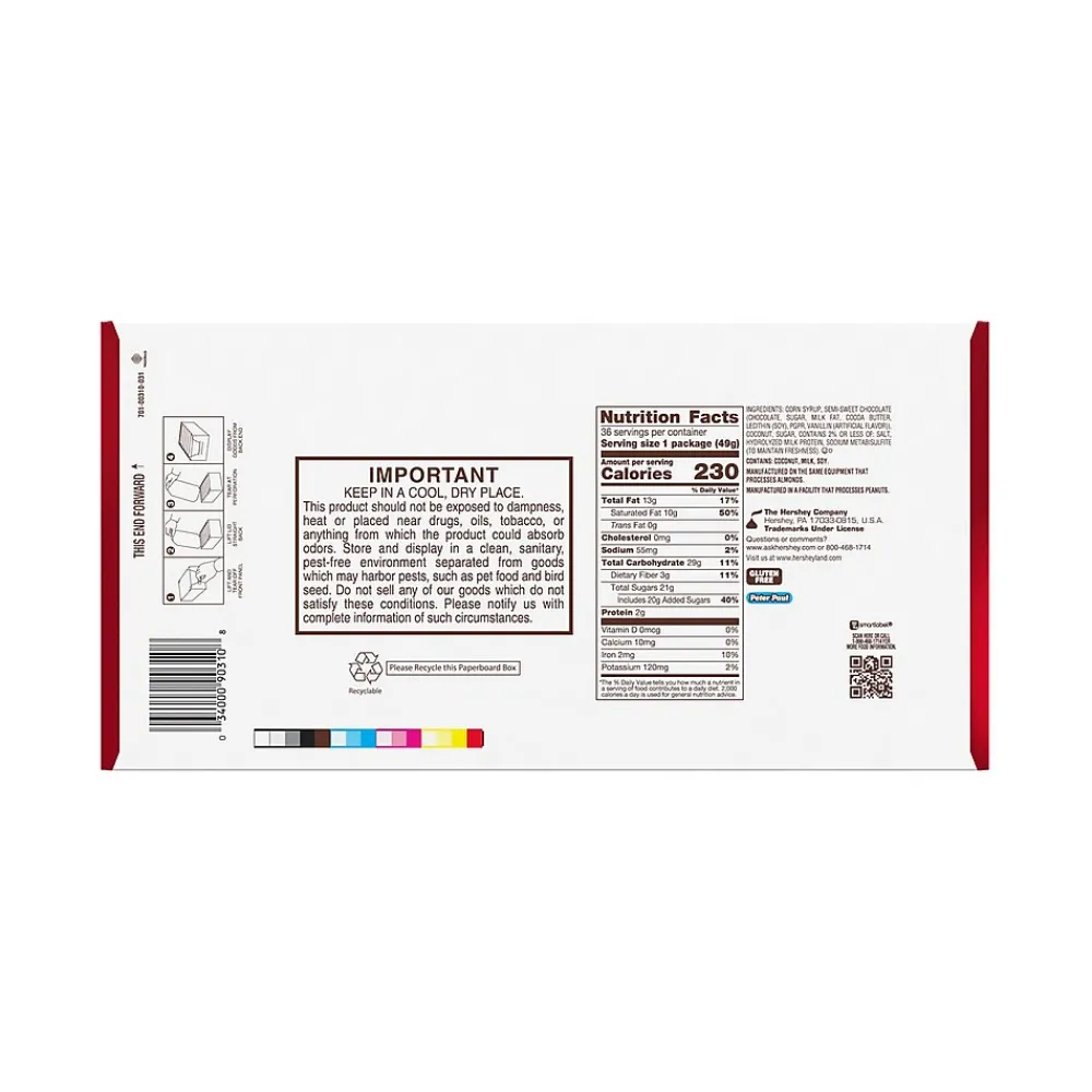 Mounds Dark Chocolate & Coconut Candy Bars, 1.75 oz., 36/Box (HEC00310)