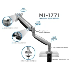 Online Mount-It! Mount it Display Stands Adjustable Monitor Arm, Up to 32