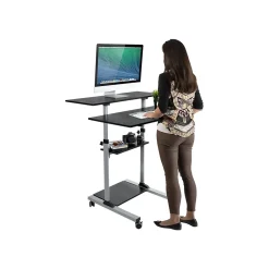 Standing Desks*Mount-It! 37"-55" Plastic/Steel Adjustable Desk, Black/Gray (MI-7970)