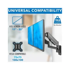 New Mount-It! Adjustable Dual Monitor Wall Mount, Up to 32