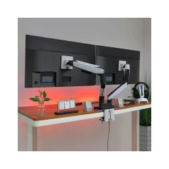 Best Mount-It! Adjustable Dual Monitor Arm, Up to 35" Monitor, Grayish White/Matte Black (MI-4882)
