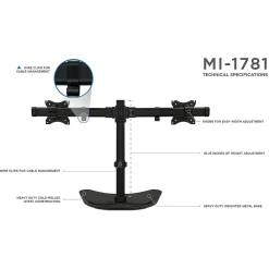 Discount Mount-It! Adjustable Dual Monitor Freestanding Desk Stand, Up to 27