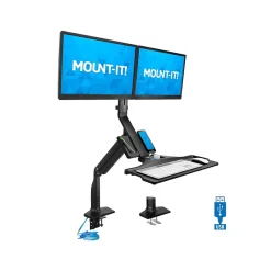 Best Mount-It! Adjustable Dual-Monitor Mount, Up to 27", Black (MI-7984)