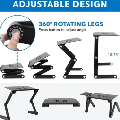 Adjustable Laptop Stand with Cooling Fans and Mouse Pad (MI-7211)<Mount-It! Hot