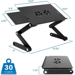 Adjustable Laptop Stand with Cooling Fans and Mouse Pad (MI-7211)<Mount-It! Hot