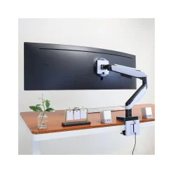 Discount Mount-It! Adjustable Monitor Arm, Up to 49" Monitor, Grayish White/Matte Black (MI-4881)