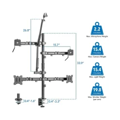 Clearance Mount-It! All-in-One Adjustable Studio Camera Setup Dual Mount, Up to 32
