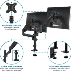 Online Mount-It! Dual Monitor Arm Desk Mount for 19