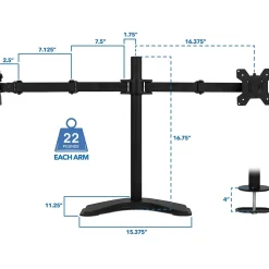 Mount-It! Dual Monitor Stand for 19"-32" Screens (MI-2781B)