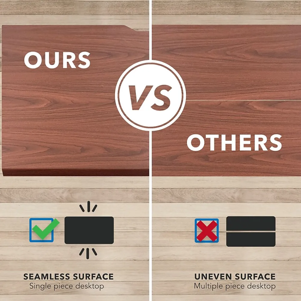 Standing Desks*Mount-It! Dual Motor 72"W Electric Adjustable Standing Desk, Black/Hazelnut Brown (MI-18126)