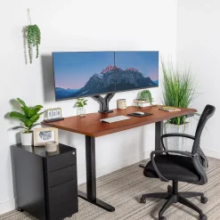 Standing Desks*Mount-It! Dual Motor 60"W Electric Adjustable Standing Desk, Black/Hazelnut Brown (MI-18125)