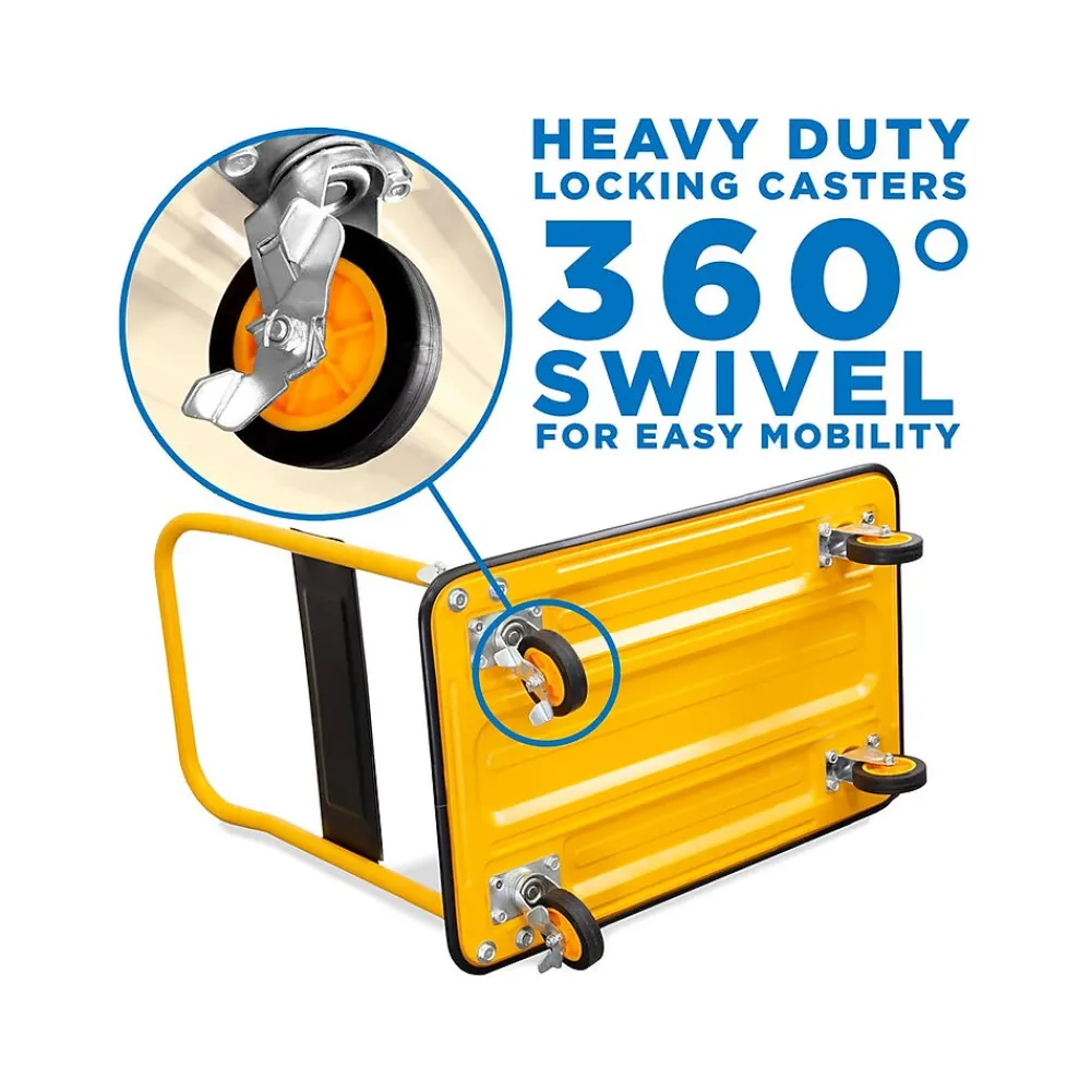 Mount-It! Foldable Flatbed with Swivel Wheels, 330 lb. Capacity, Black/Yellow (MI-920)