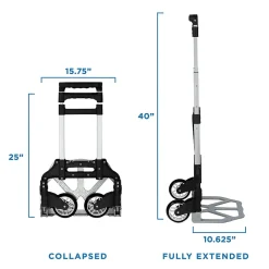Mount-It! Folding Hand Truck and Dolly, 165 lbs., Silver/Black (MI-901)