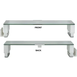 New Mount-It! Glass Computer Monitor Stand with Brushed Aluminum Legs, 66 lbs. Capacity (MI-7264)