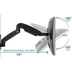 Clearance Mount-It! Height Adjustable Monitor Wall Mount Arm for 13