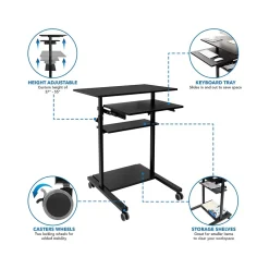 Standing Desks*Mount-It! Mobile 32"W Adjustable Standing Desk, Black (MI-7998B)