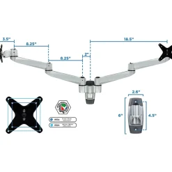 Discount Mount-It! Modular Dual Adjustable Monitor Arms, Up to 30