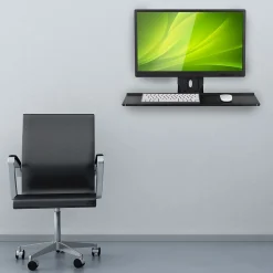 Online Mount-It! Monitor and Keyboard Wall Mount Bracket, Standing Workstation with Floating Keyboard, VESA Mount Required (MI-7917)