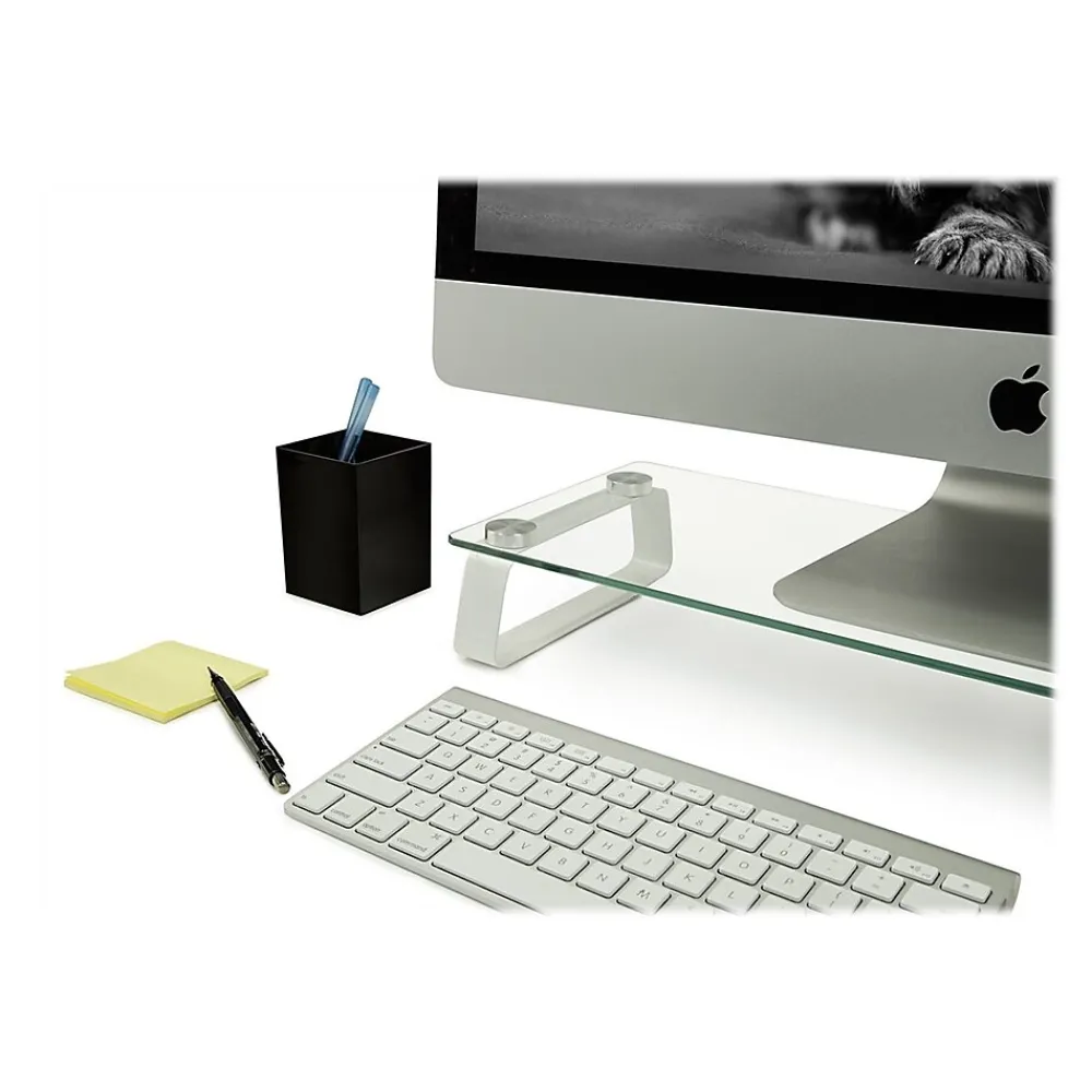Best Mount-It! Monitor Stand, Clear/Silver (MI-7262-DS)