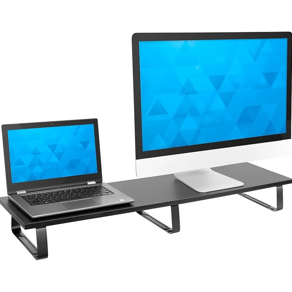 Outlet Mount-It! Monitor Stand for Up to 2 Monitors, 39.4" Wide, Black (MI-7267)