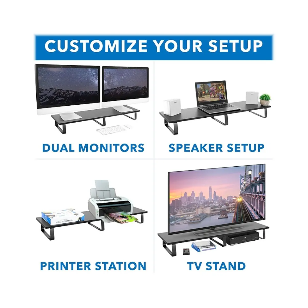 Outlet Mount-It! Monitor Stand for Up to 2 Monitors, 39.4" Wide, Black (MI-7267)
