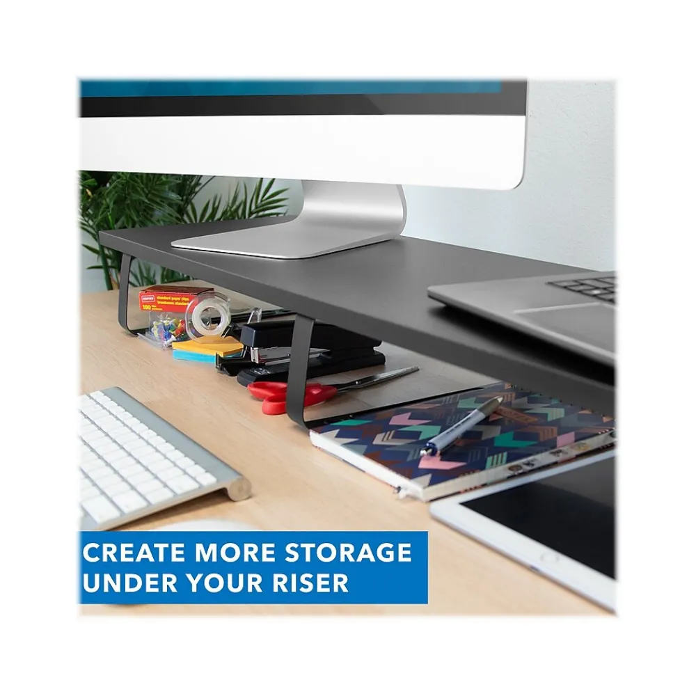 Outlet Mount-It! Monitor Stand for Up to 2 Monitors, 39.4" Wide, Black (MI-7267)