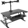 Standing Desks*Mount-It! 36"W Manual Rectangular Adjustable Aluminum Standing Desk Converter, Black (MI-7934)