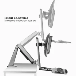 Standing Desks*Mount-It! Sit Stand Desk Mount Workstation, Dual Monitor Standing Desk Converter, Full Motion Arm, Height Adjustable (MI-7904)