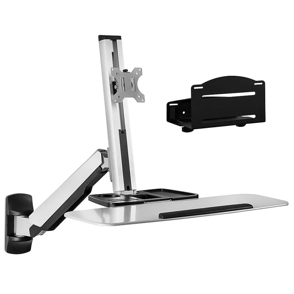 Standing Desks*Mount-It! Sit Stand Wall Mount Workstation, Articulating Standing Desk for a Single Monitor, Floating Keyboard Tray (MI-7905)