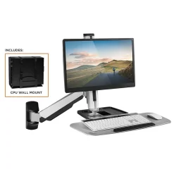 Standing Desks*Mount-It! Sit Stand Wall Mount Workstation, Articulating Standing Desk for a Single Monitor, Floating Keyboard Tray (MI-7905)