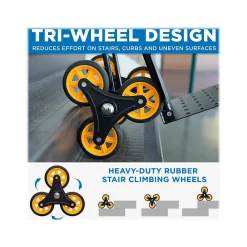 Mount-It! Stair Climber Hand Truck and Dolly, 264 lb. Capacity, Black/Yellow (MI-913)