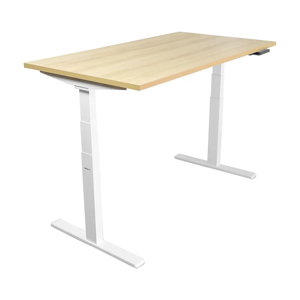 Standing Desks*Mount-It! Ultimate 55"W Electric Rectangular Adjustable Standing Desk, (MI-18077) Maple/White