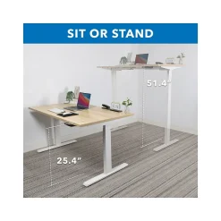 Standing Desks*Mount-It! Ultimate 55"W Electric Rectangular Adjustable Standing Desk, (MI-18077) Maple/White