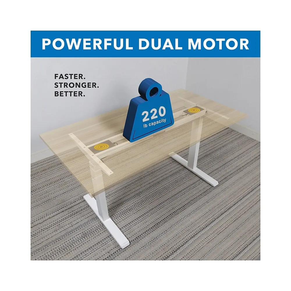 Standing Desks*Mount-It! Ultimate 55"W Electric Rectangular Adjustable Standing Desk, (MI-18077) Maple/White