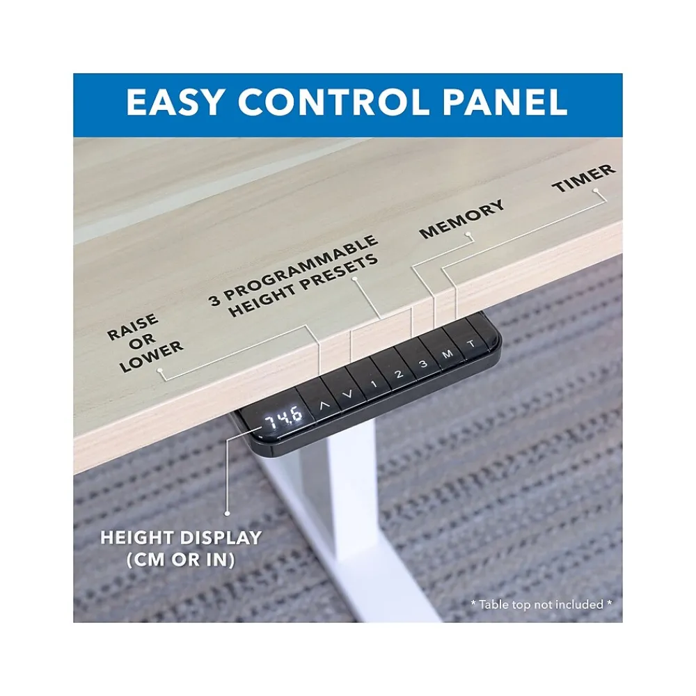 Standing Desks*Mount-It! Ultimate 55"W Electric Rectangular Adjustable Standing Desk, (MI-18077) Maple/White