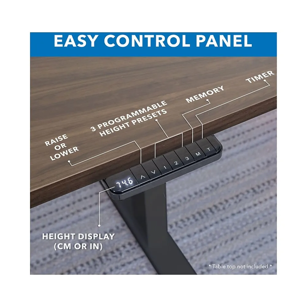 Standing Desks*Mount-It! Ultimate 55"W Electric Rectangular Adjustable Standing Desk, (MI-18080) Adrift/Black