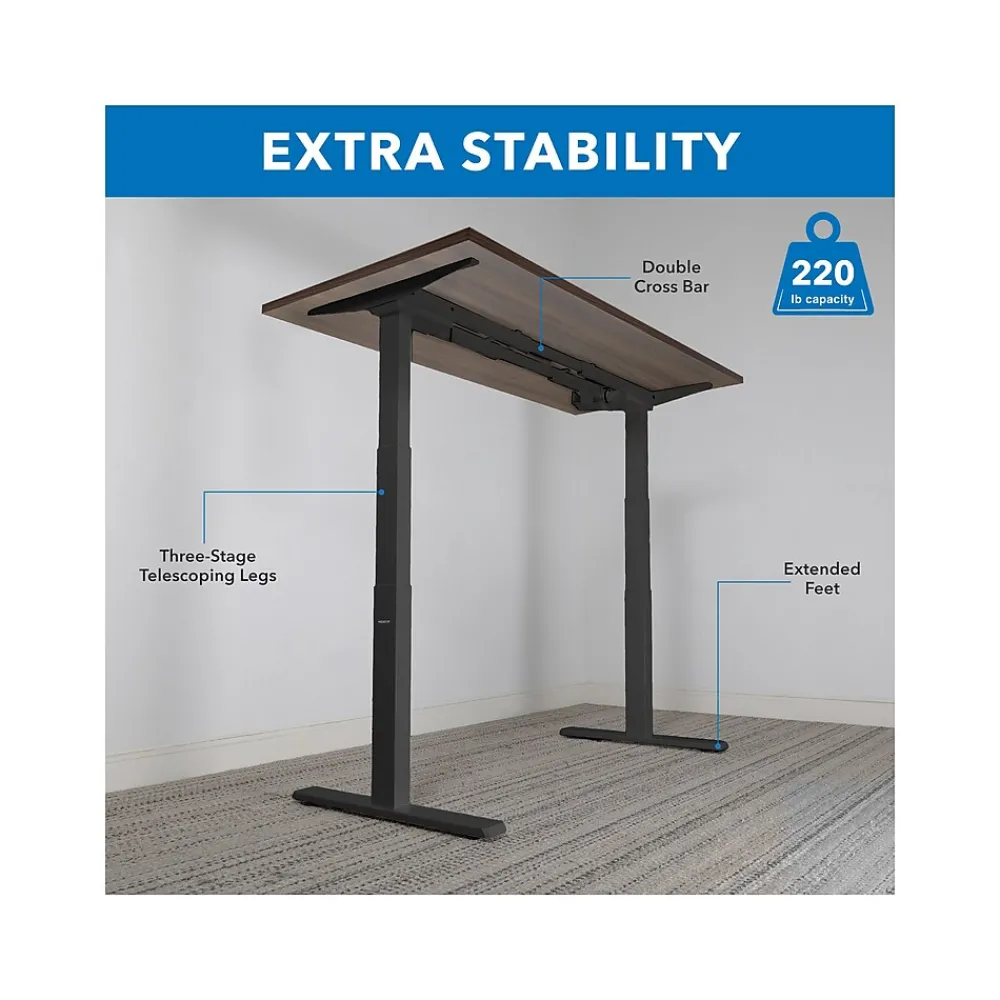 Standing Desks*Mount-It! Ultimate 55"W Electric Rectangular Adjustable Standing Desk, (MI-18080) Adrift/Black