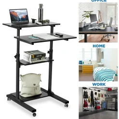 Standing Desks*Mount-It! 28"W Adjustable Steel Standing Desk, Black (MI-7940)