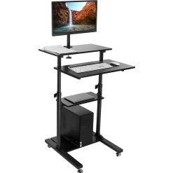 Standing Desks*Mount-It! 28"W Adjustable Steel Standing Desk, Black (MI-7942BLK)