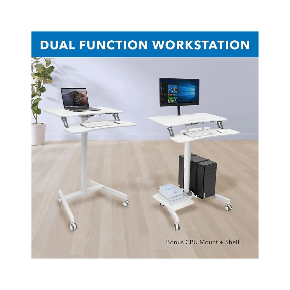 Standing Desks*Mount-It! 28"W Adjustable Steel Standing Desk, White (MI-7979W)
