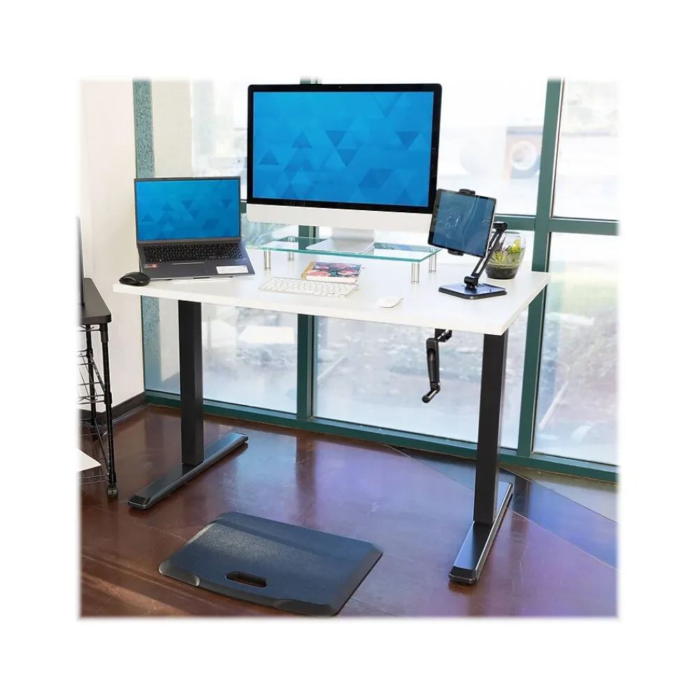 Standing Desks*Mount-It! 48"W Manual Adjustable Standing Desk, White/Black (MI-18069)