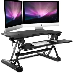 Standing Desks*Mount-It! 35.5"W Rectangular Adjustable Metal Standing Desk Converter, Black (MI-7955)