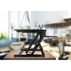 Standing Desks*Mount-It! 35.5"W Rectangular Adjustable Metal Standing Desk Converter, Black (MI-7955)