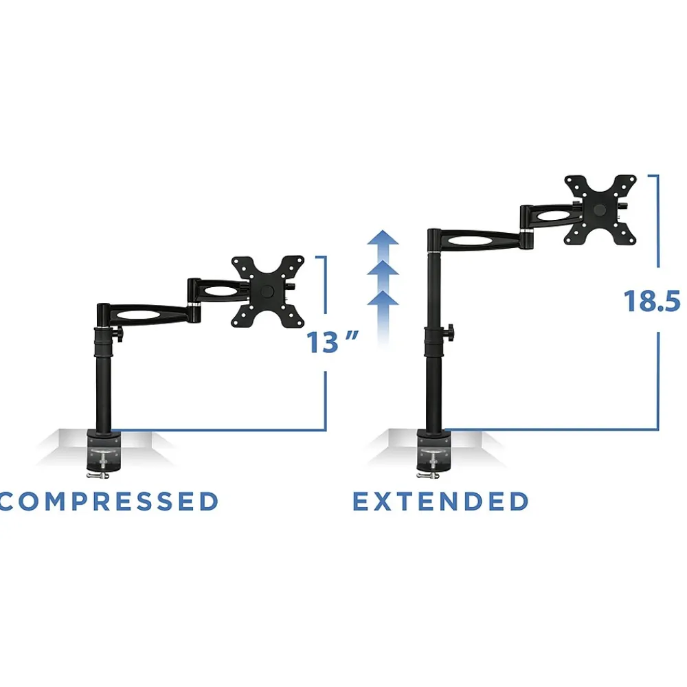 New Mount-It! Mount-lt! Adjustable Monitor Arm, Up to 30", Black (MI-705)