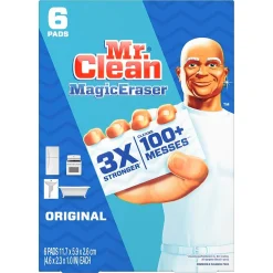 Magic Eraser Original White Scouring Pad, 6 Pads/Pack, 6 Packs/Carton (79009)<Mr. Clean New