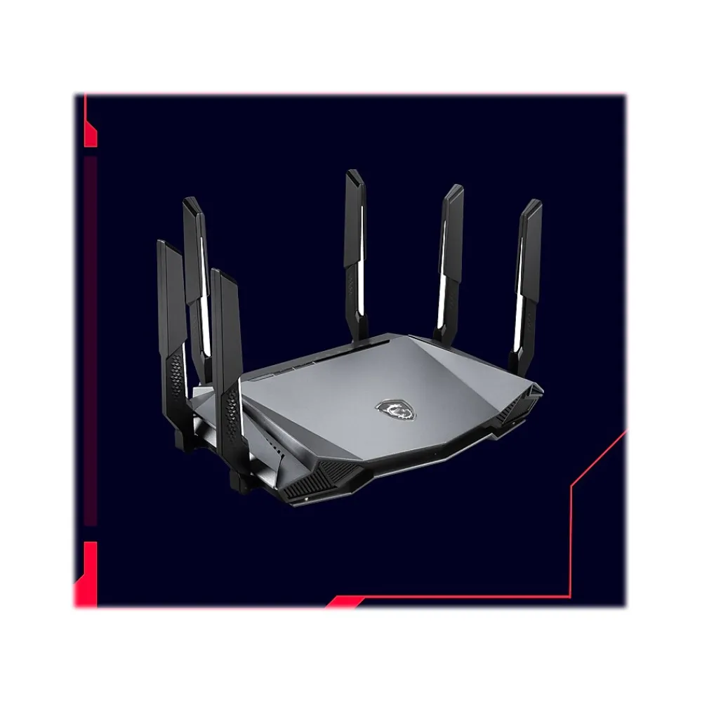 Clearance MSI RadiX AXE6600 AX6600 Tri Band MU-MIMO WiFi 6E Gaming Router, Black/Red (RADIXAXE6600)