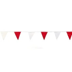 Mutual Industries Pennant Flag, 9" x 12" x 60', Red/White, 10/Pack