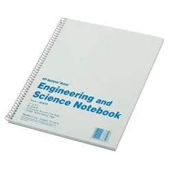Notebooks|National Brand Engineering & Science 1-Subject Computation Notebooks, 8.5" x 11", Quad, 60 Sheets, Gray/Silver (33610)