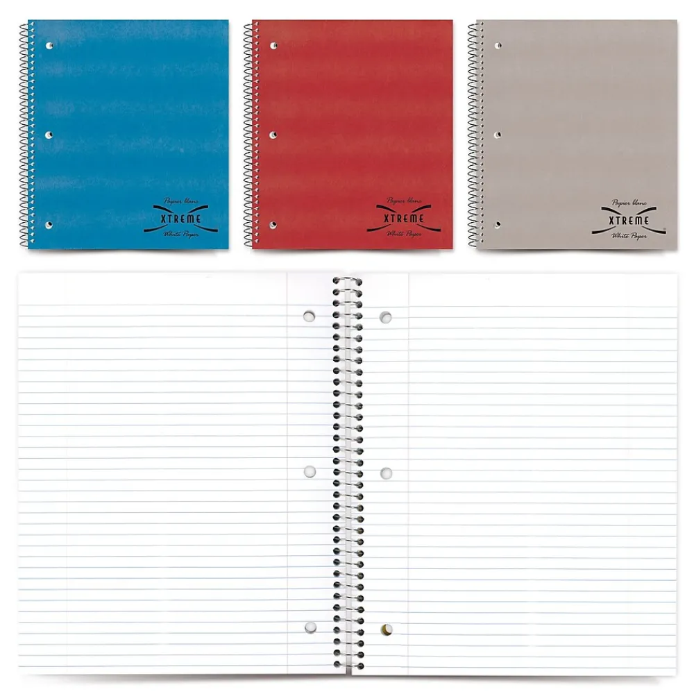 Subject Notebooks|National Brand Kolor Kraft 1-Subject Notebooks, 8.86" x 11", College Ruled, 80 Sheets, Each (RED33709)